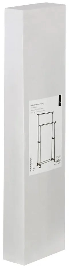 Metalowy teleskopowy stojak na ubrania na kółkach w kolorze srebra – Premier Housewares