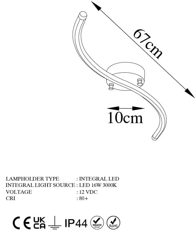 Czarna lampa sufitowa LED 10x67 cm Yilan – Opviq lights