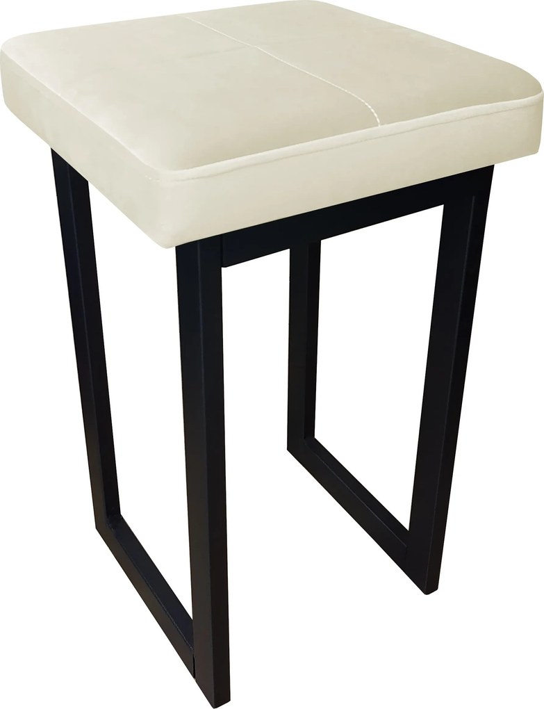 Taboret SOLID tkanina Welur stelaż metalowy STOŁEK LOFT : Kolor Stelaża - Czarny , Kolor tkaniny - VELVET - MG50, Typ tkaniny - Velvet, Wysokość - 60 cm