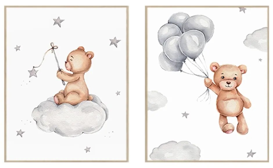 Obrazki dziecięce zestaw 2 szt. 30x40 cm Teddy Bears – knor