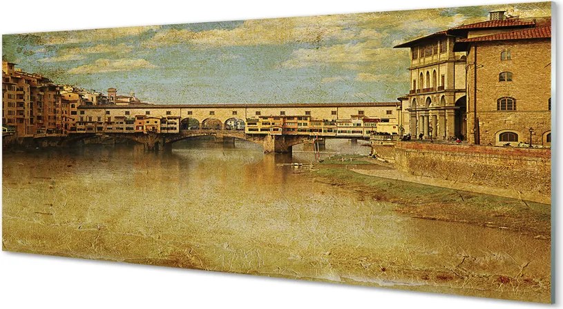 Panel szklany do Kuchni Architektura Włoskich Mostów