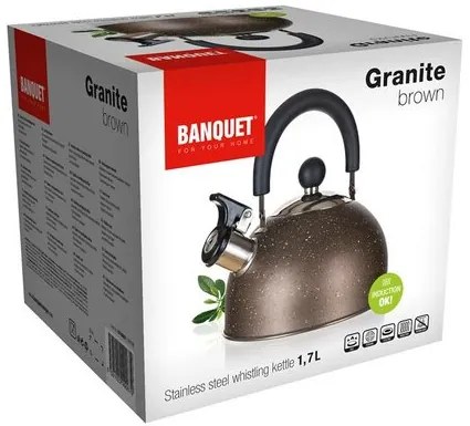 Banquet Czajnik ze stali nierdzewnej GRANITE Brown, 1,7 l