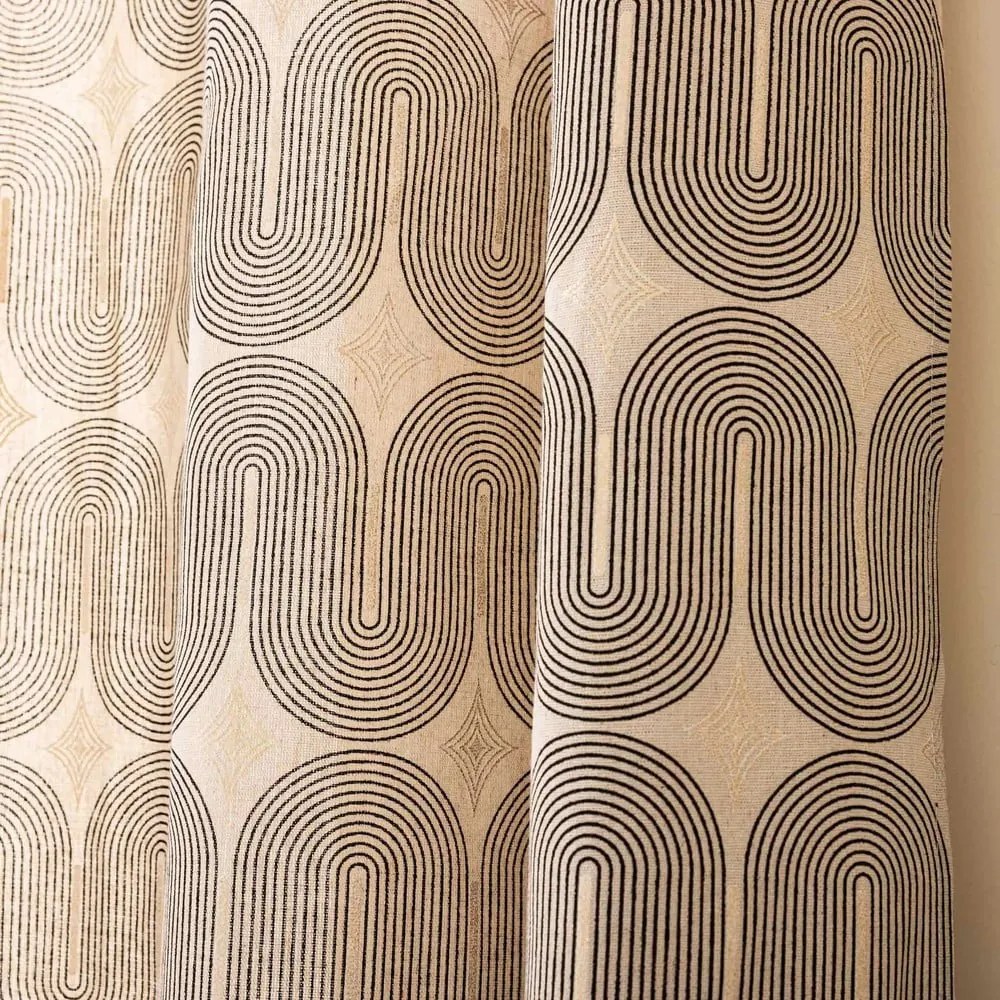 Czarno-beżowa zasłona 140x240 cm Ondine – douceur d'intérieur