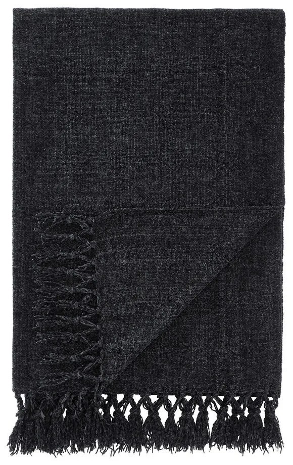 Czarny koc z szenilu 130x170 cm Wilson – Catherine Lansfield