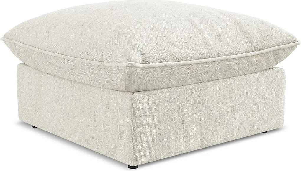 Pufa - z tkaniny strukturalnej - beżowy - MANAO