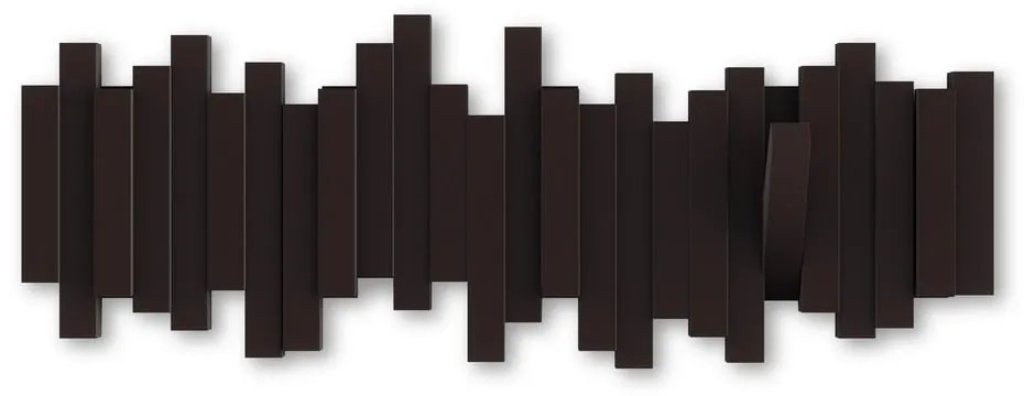 Ciemnobrązowy plastikowy wieszak ścienny Sticks – Umbra