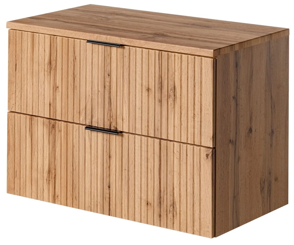 Szafka umywalkowa ASTROS w kolorze naturalnego drewna 80 x 46 cm z blatem Light OAK