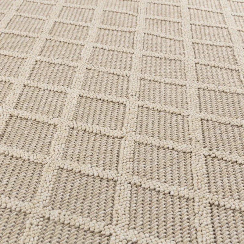 Dywan zewnętrzny sznurkowy Patara Kratka beżowy 200 cm x 290 cm