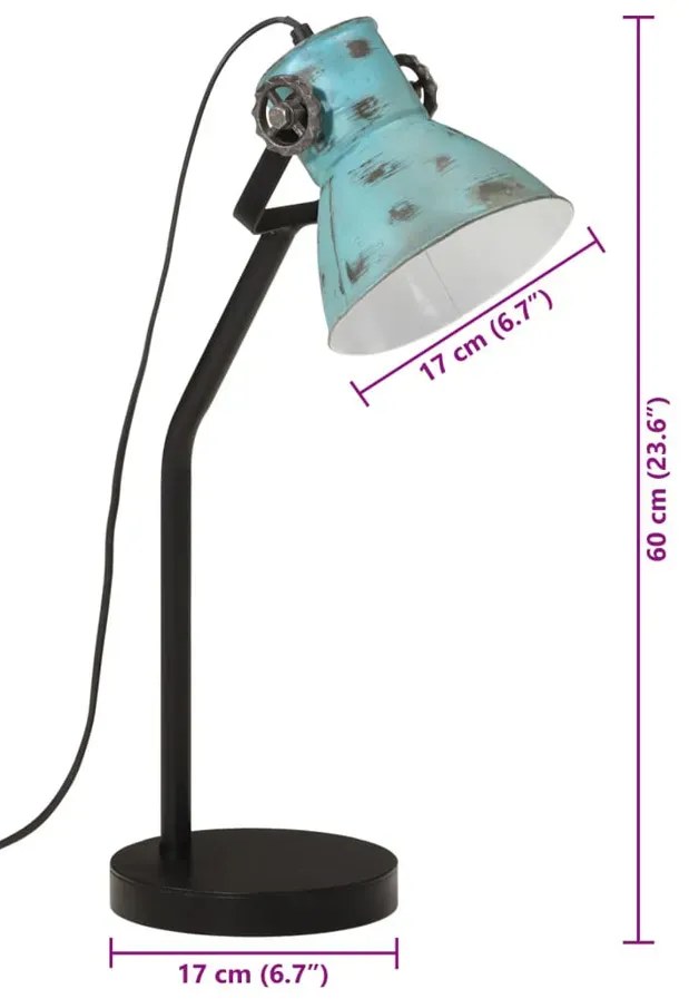 Lampka na biurko w retro stylu postarzany niebieski E0-M23