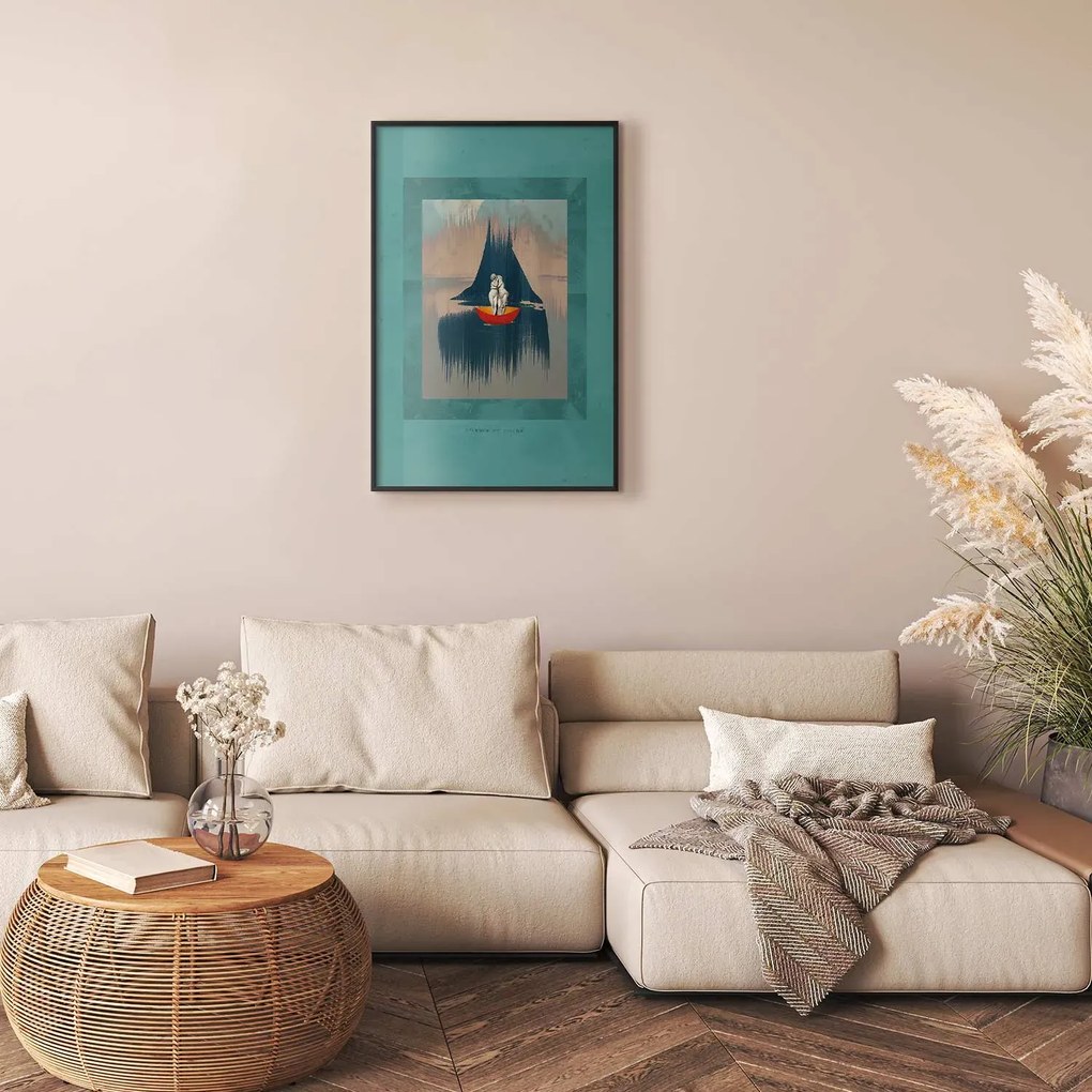 Plakat Para na łodzi 40x60 cm z ramą czarną bez marginesu ARTGEIST B