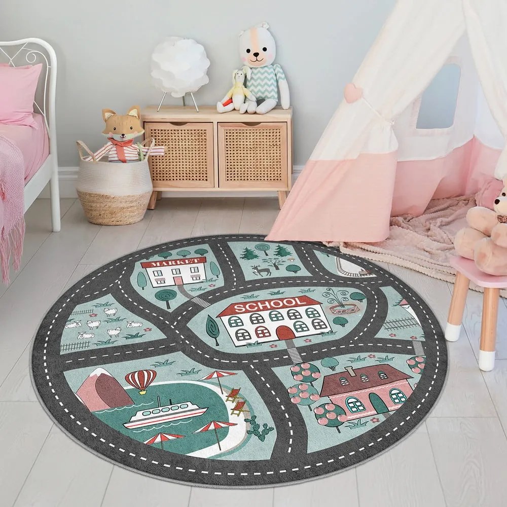 Dziecięcy dywan do zabawy odpowiedni do prania ø100 cm Happy Neighbourhood – Mila Home