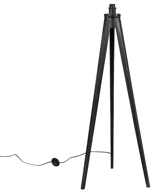 Rustykalna lampa podłogowa statyw czarna - Tripod Classic Rustykalny / Vintage Oswietlenie wewnetrzne