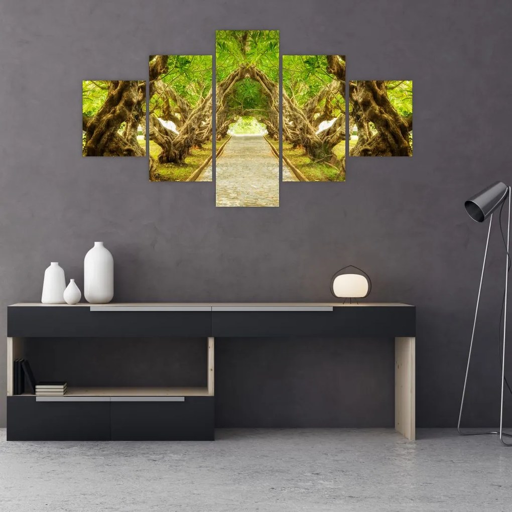 Obraz - Żywy tunel plumerii (125x70 cm)