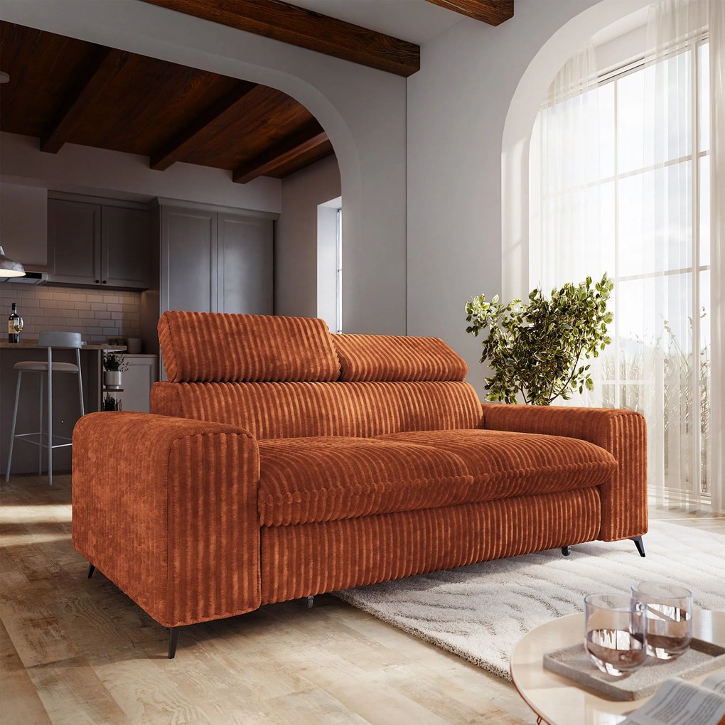 Masseno Sofa BENETE z funkcją spania - Brązowy - TILIA 52