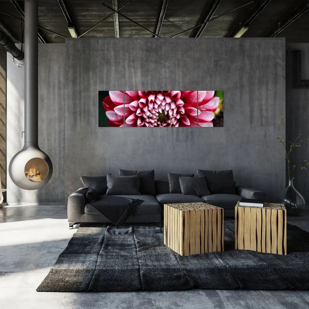 Obraz różowej dalii (170x50 cm)
