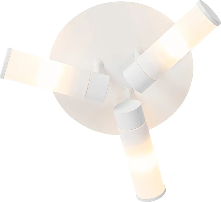 Nowoczesna lampa sufitowa do łazienki biała 3-punktowa IP44 - Bath