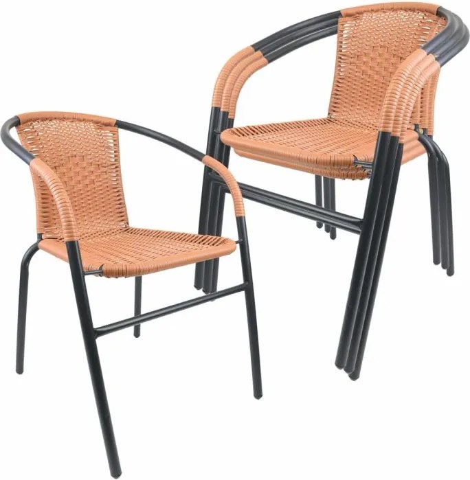 Zestaw krzeseł ogrodowych, szary/naturalny, 4 szt