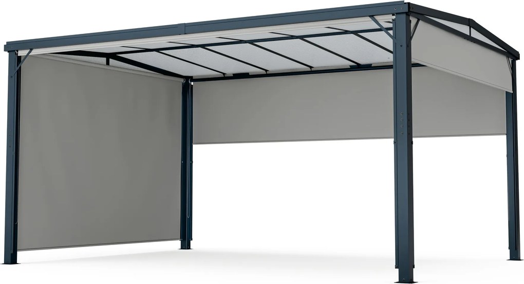 Blumfeldt Solid Sky 3x4m Pergola z Boczną Osłoną Jasnoszary