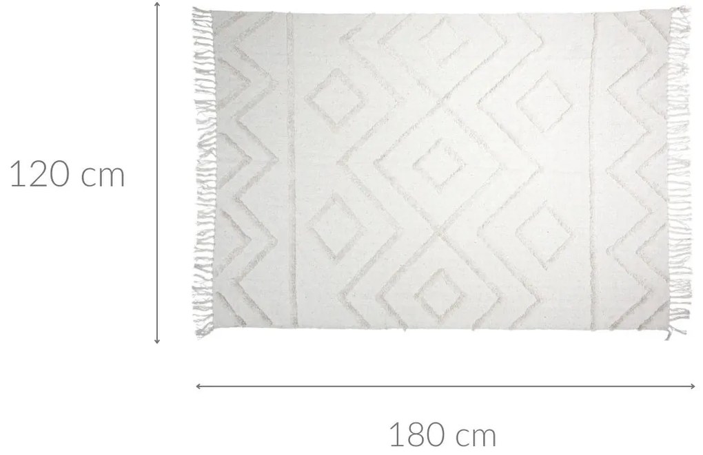 Dywan do sypialni boho, tuftowana bawełna, 120 x 180 cm