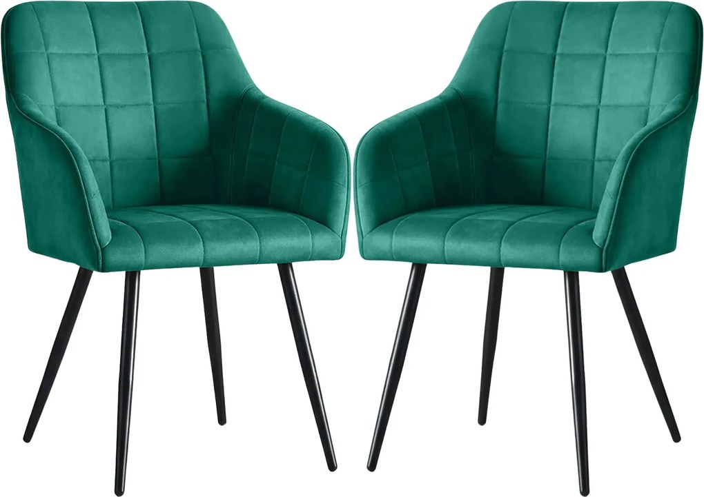 Zestaw 2 zielonych krzeseł tapicerowanych Z6-P52