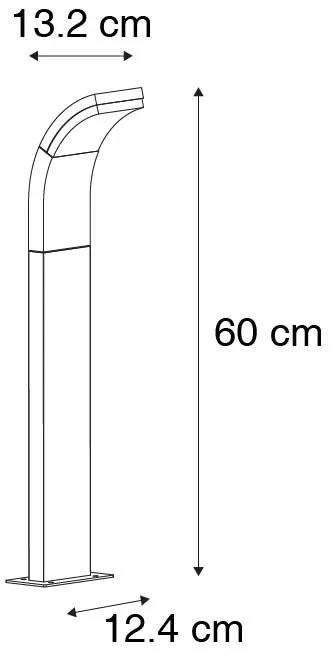 Zewnetrzna Nowoczesny słupek zewnętrzny antracyt 60 cm z diodą LED IP54 - Litt Nowoczesny Oswietlenie zewnetrzne