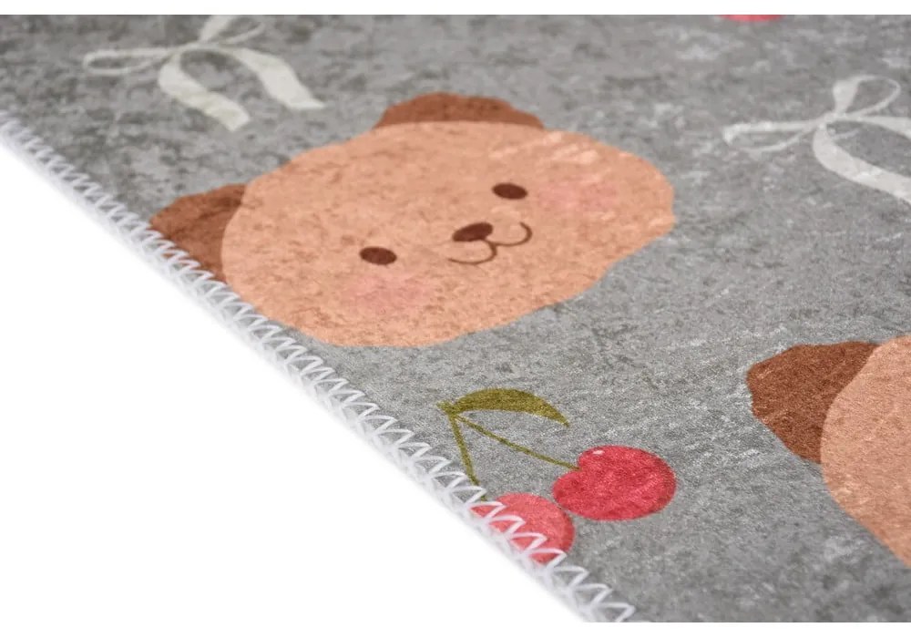 Szaro-brązowy dywan dziecięcy odpowiedni do prania 80x150 cm Cute Teddies – Vitaus