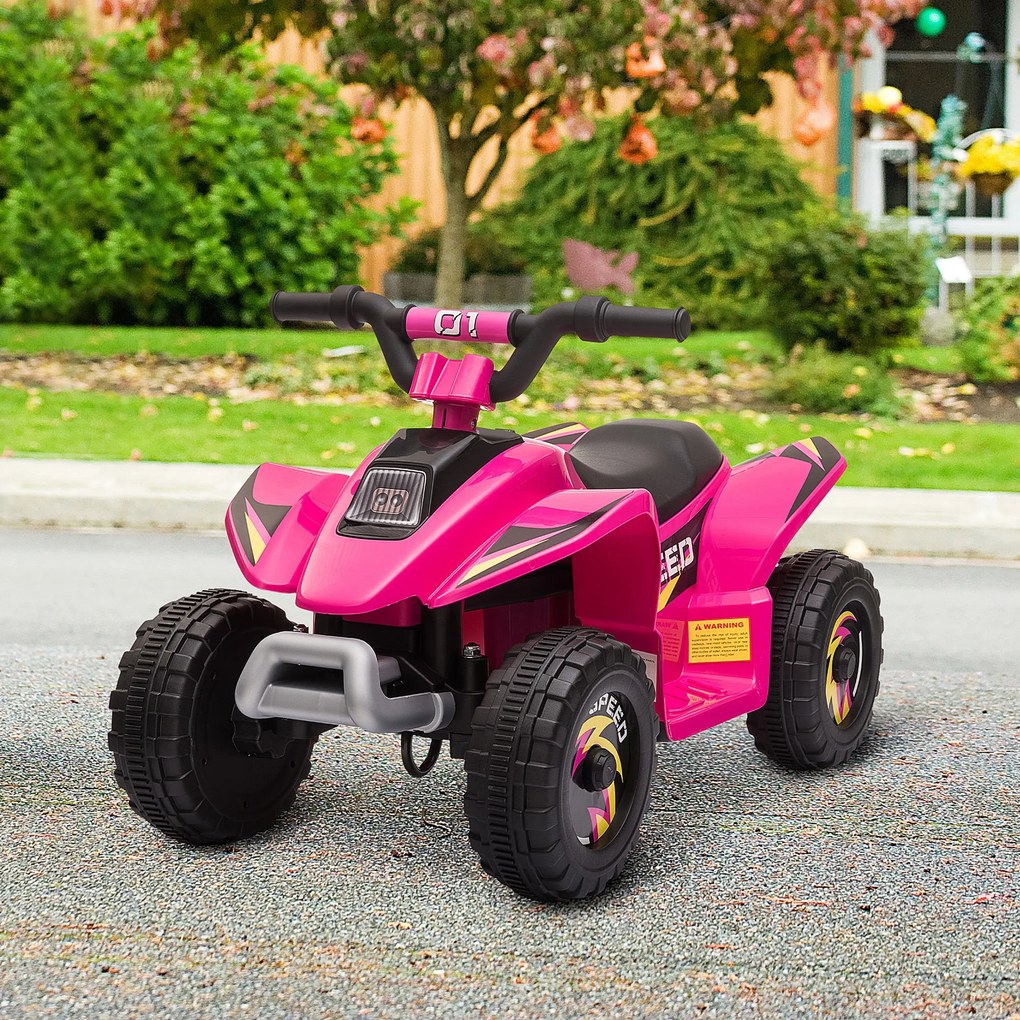 HOMCOM Quad elektryczny 6V dla dzieci z funkcją przód/tył dla dzieci 1,5-3 lata do 20 kg różowy | Aosom PL