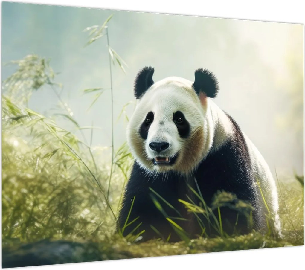 Obraz na szkle - Panda (70x50 cm)