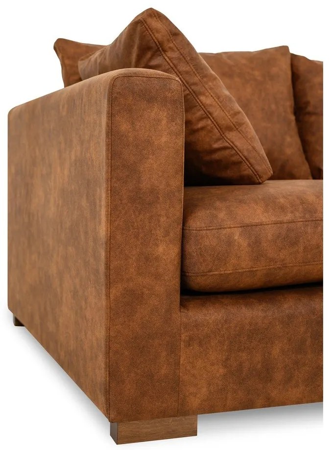 Koniakowa sofa z imitacji skóry 266 cm Hamburg – Scandic
