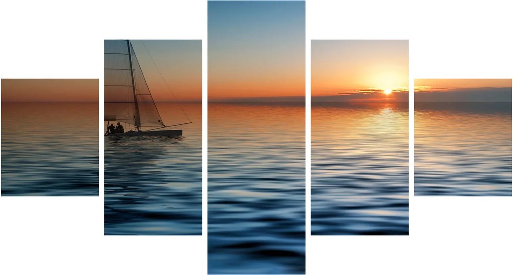 Obraz - Żaglówki na morzu (125x70 cm)