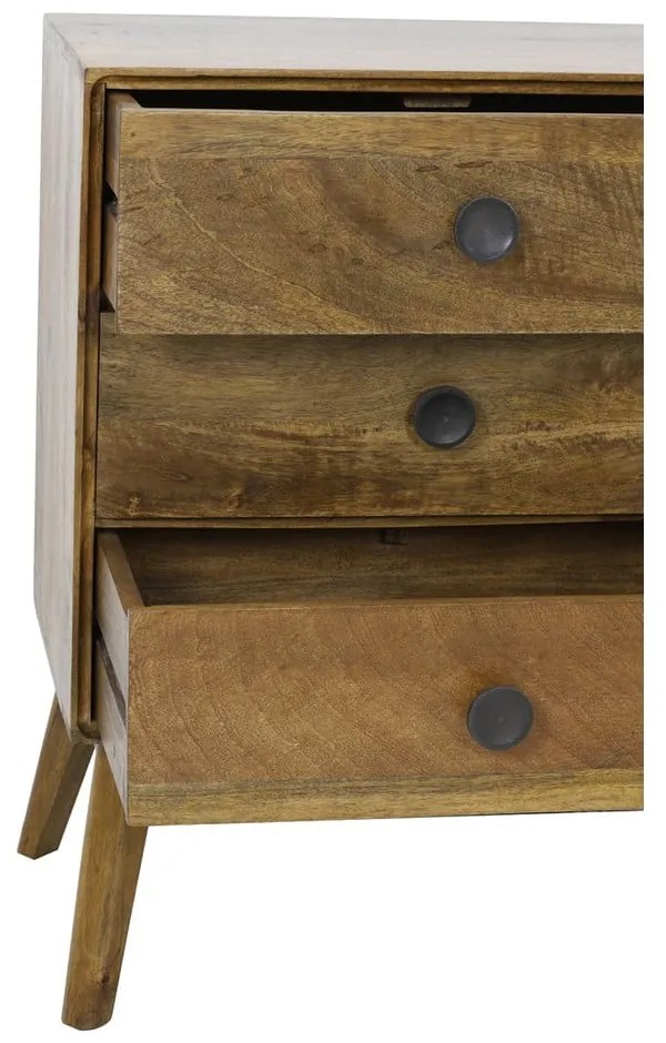 Brązowa niska komoda z litego drewna 114x80 cm Espita – Light & Living