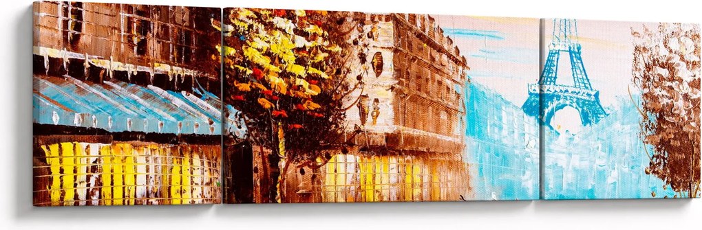Obraz - Deszczowa pogoda i wieża Eiffla (170x50 cm)