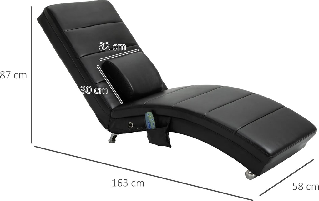 HOMCOM fotel rozkładany, 58 cm x 163 cm x 87 cm