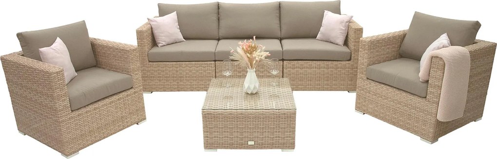 Zestaw rattanowy MALIBU dla 5 osób (cappuccino)