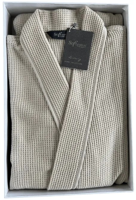 Unisex szlafrok waflowy PIQUE L Jasnoszary