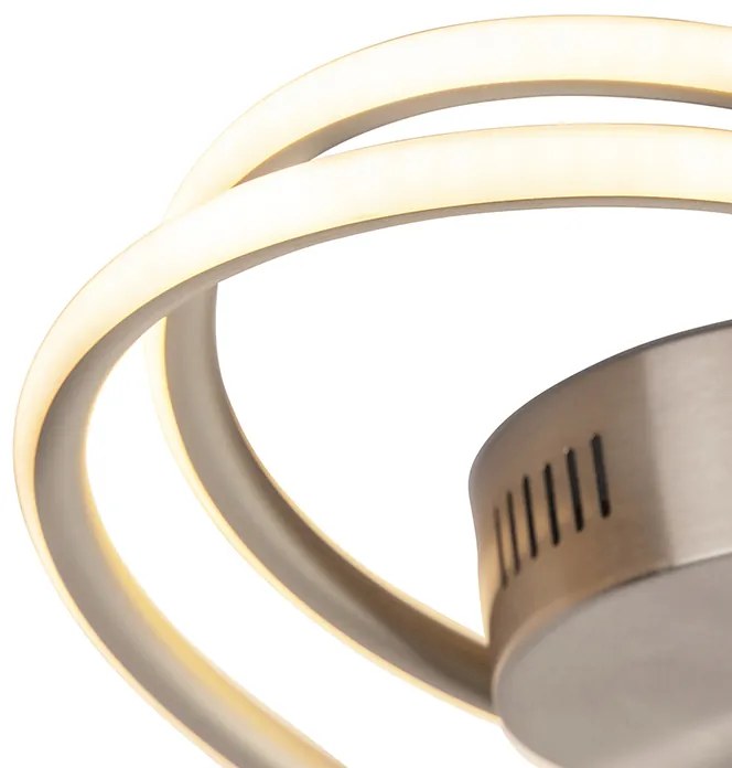 Designerska lampa sufitowa ze stali z wbudowanymi diodami LED, 3-stopniowy ściemniacz - RowanDesignerski Oswietlenie wewnetrzne