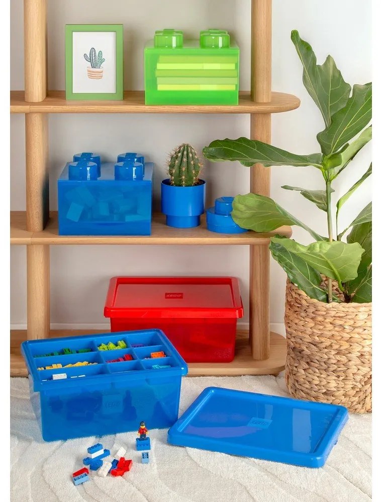 Zielony plastikowy pojemnik dziecięcy 25x25x18 cm – LEGO®