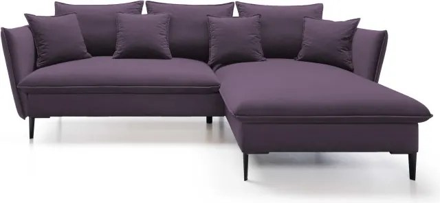 Narożnik GLOSS Prawostronny z funkcją spania, zestaw z poduszkami wolnostojący tkanina RIVIERA 76 Miętowy WERSAL