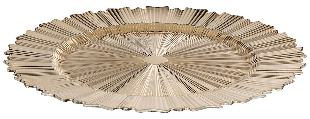 Podstawka pod talerz karbowana, złota, Ø 33 cm
