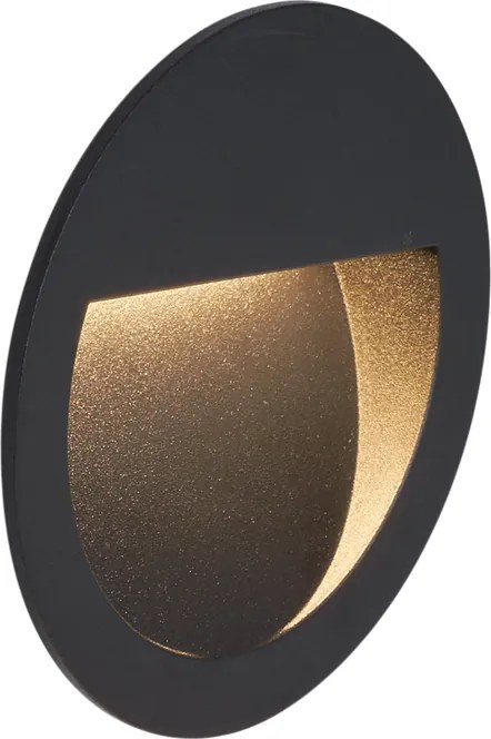 Zestaw 6 nowoczesnych lamp ściennych wpuszczanych czarnych z LED IP65 - Gem