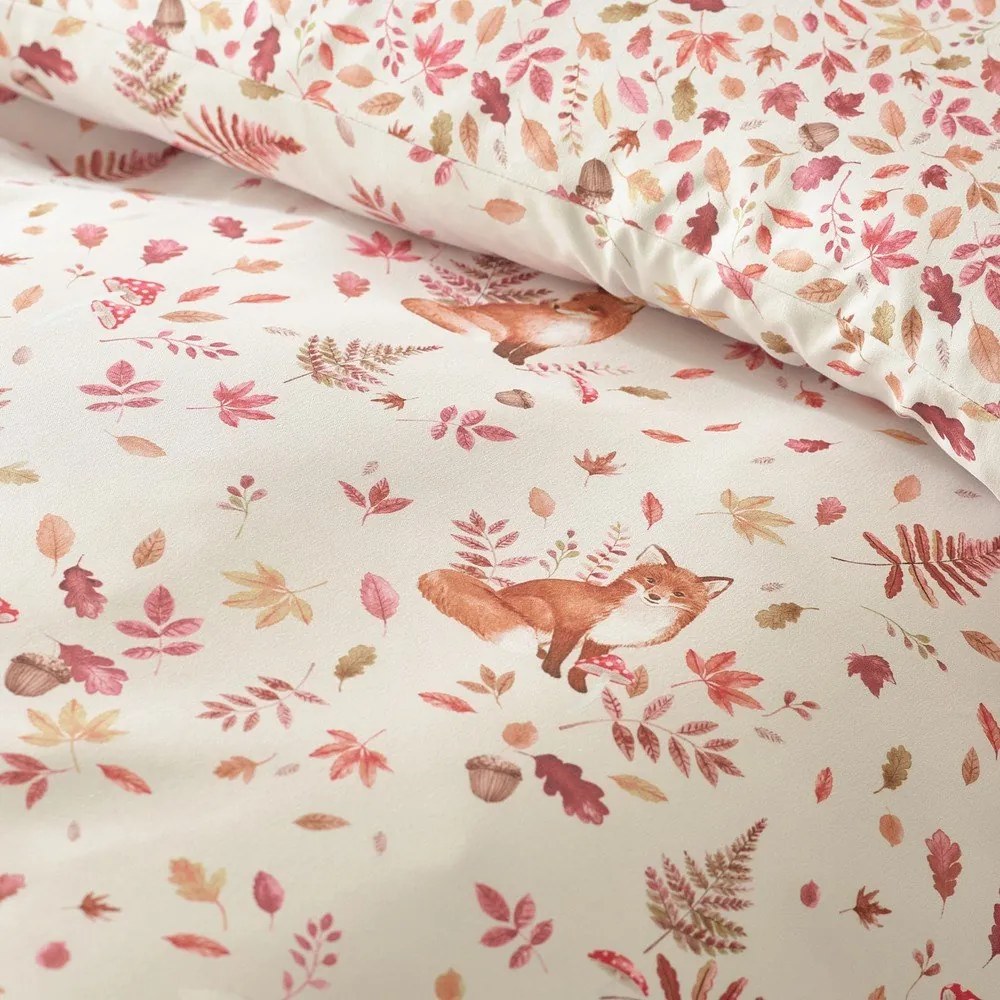 Pomarańczowo-beżowa pościel dwuosobowa 230x220 cm Woodland Fox – Catherine Lansfield