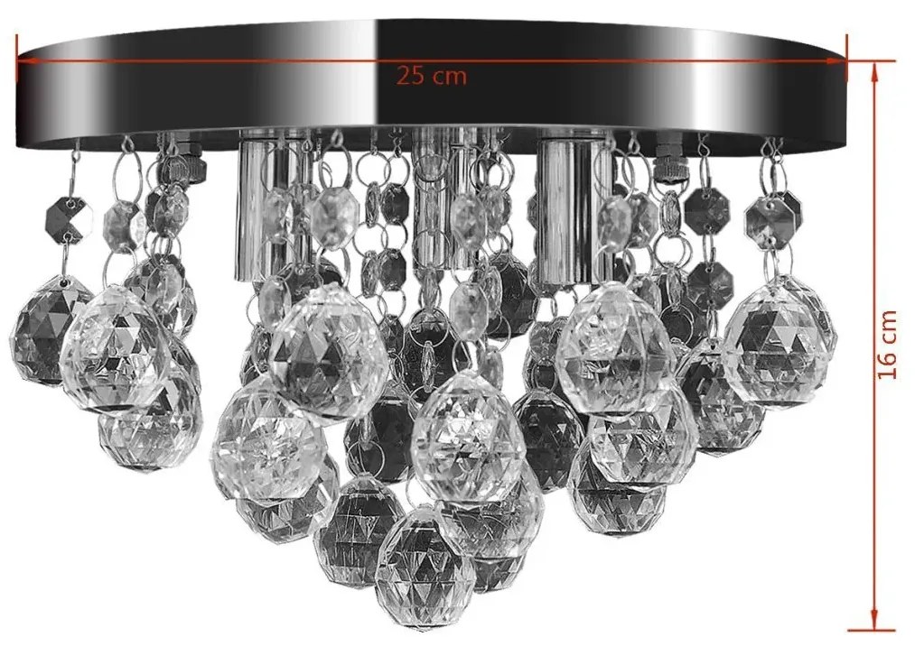 Lampa sufitowa glamour z kryształkami - E972-Silvos