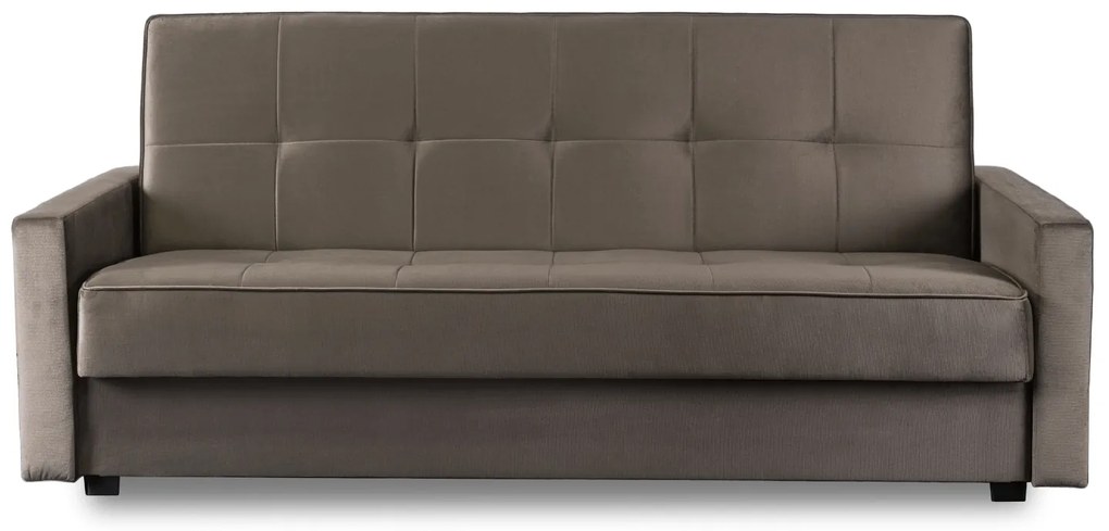 Sofa z Funkcją Spania ALUNA Rozkładana Wersalka Dwuosobowa Beżowa Nowoczesna do Salonu
