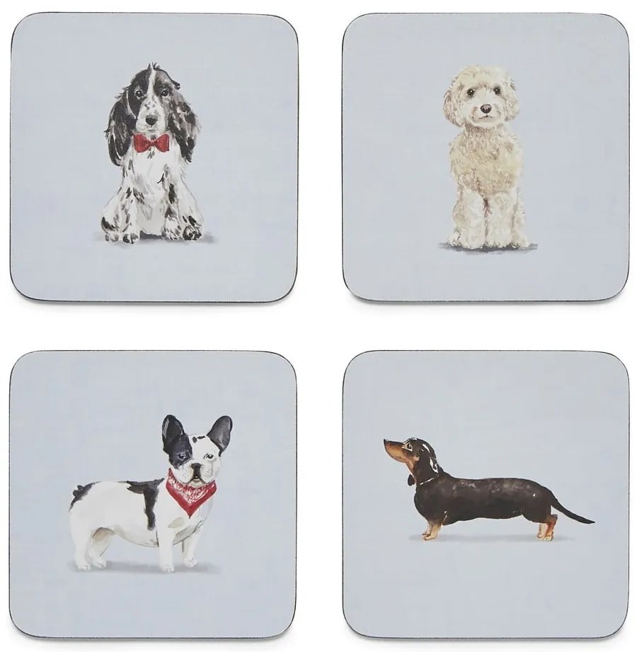 Zestaw mat stołowych i podkładek 8 szt. Curious Dogs – Cooksmart ®