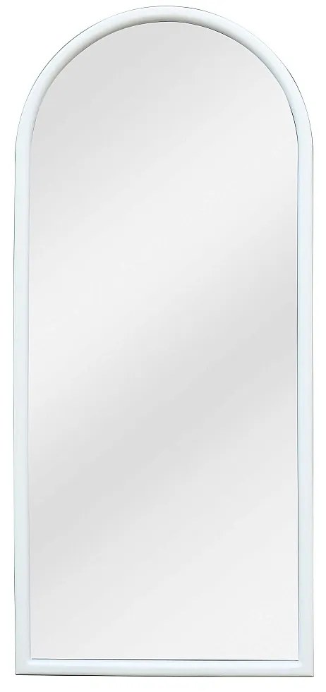 Duże lustro łukowe z drewna paulowni - szer. 80 x wys. 180 cm - Białe - EZAREL