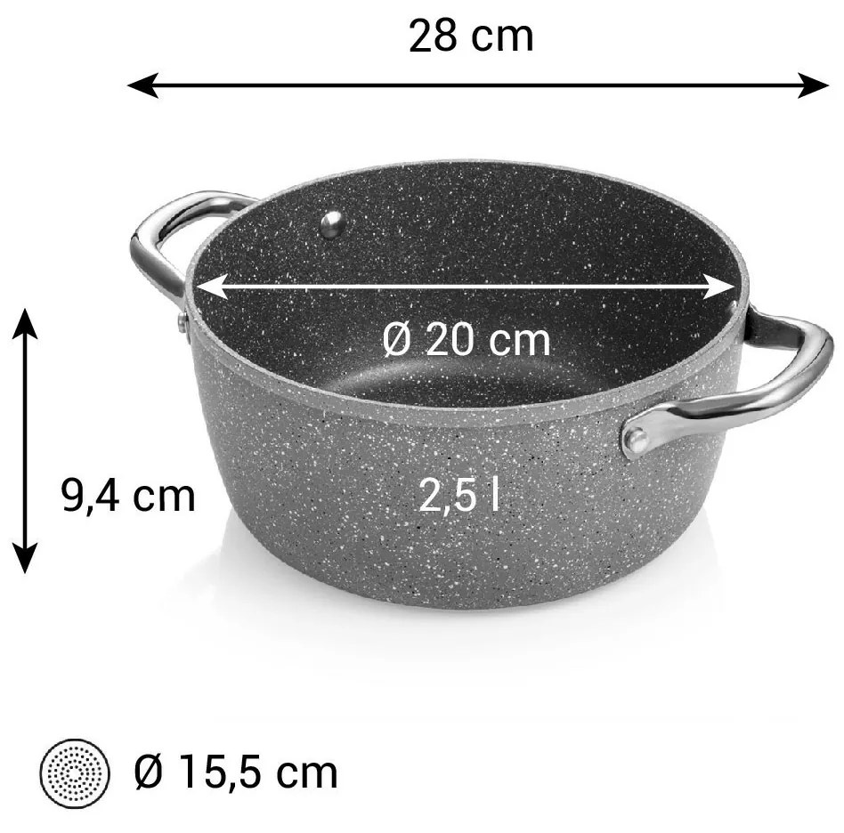 Tescoma Patelnia i-PREMIUM Stone śred. 20 cm, 2,5l, 2,5 l
