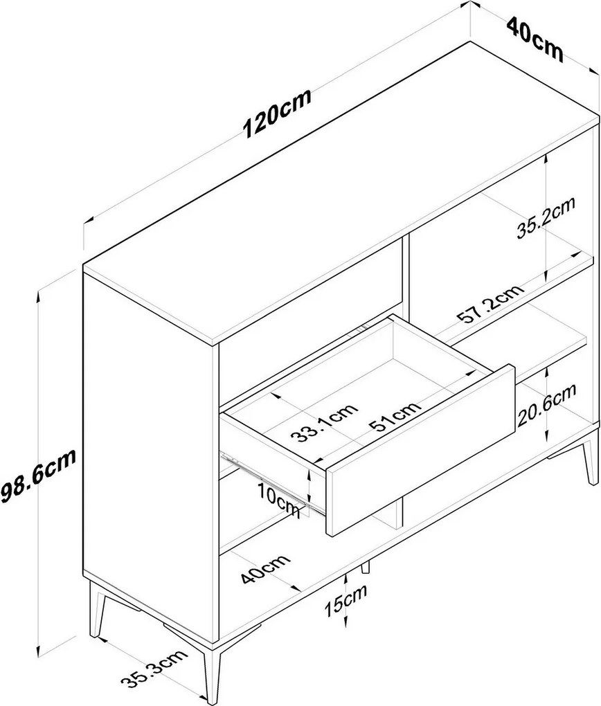 Szafa Jeby Walnut and White