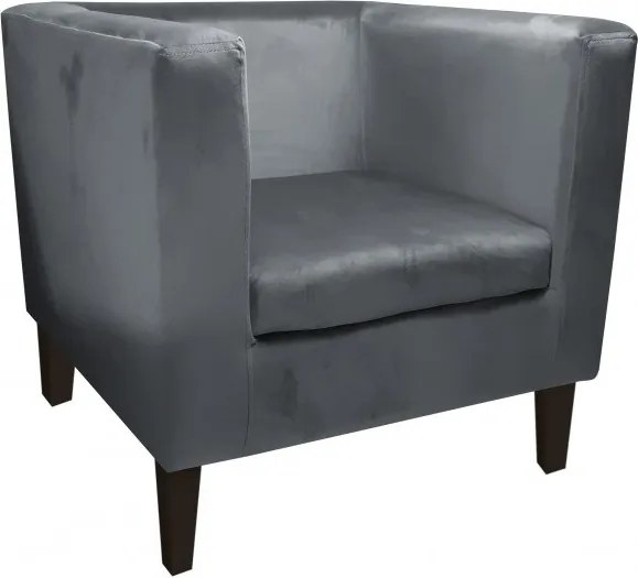 Fotel Monaco tkanina Welur : Kolor nogi - Venge, Kolor tkaniny - VELVET - BL14, Wysokość nogi - 20 cm