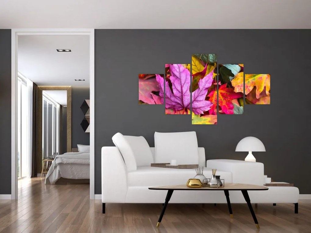 Obraz - jesienne liście (125x70 cm)
