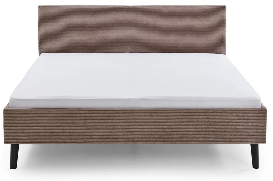 Brązowe tapicerowane łóżko dwuosobowe 180x200 cm Avola – Meise Möbel